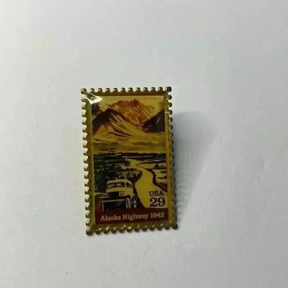 Vintage Winco Int. Alaska Highway 1942 Stamp Pin - Picture 2 of 5